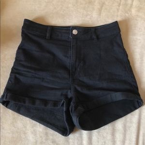 Black high waisted jean shorts